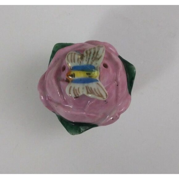 Vintage Butterflies On Rose Buds Under Archway 2.25" Salt & Pepper Shakers Japan - Picture 6 of 16